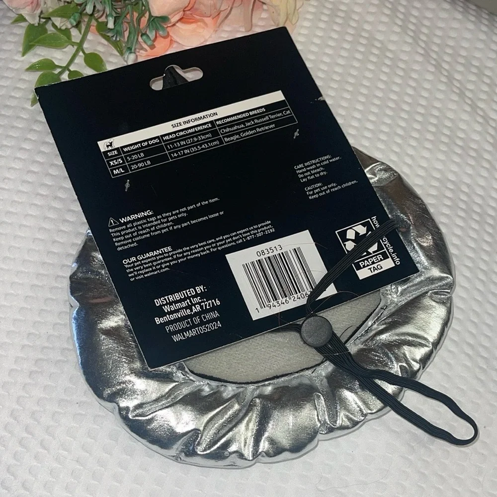 Vibrant Life Silver and Black Pet Hat